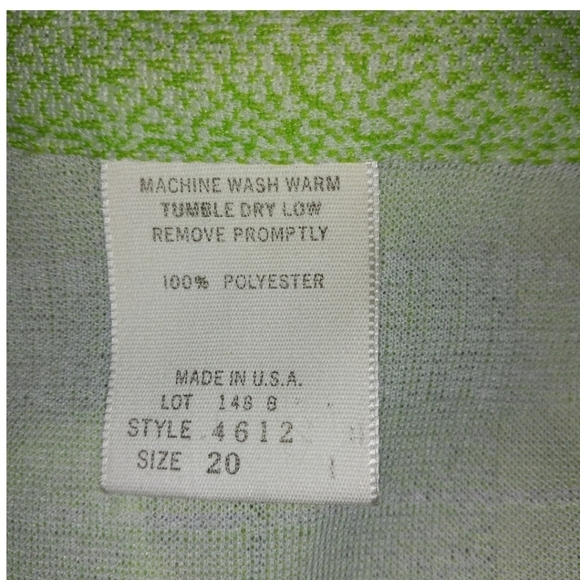 Rare NWT VINTAGE 1963/64  ILGWU BRIGHT GREEN DOUBLE KNIT PULLOVER - Picture 9 of 9